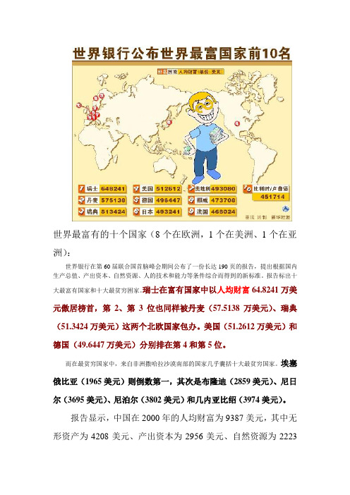 世界十大富有和贫穷国