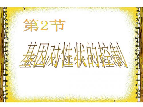 高中生物人教版必修二4.2 基因对性状的控制 课件