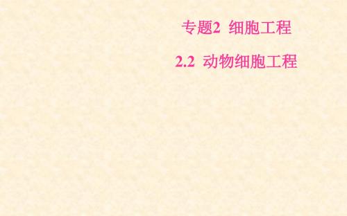 高中生物 专题2 细胞工程 2.2 动物细胞工程 2.2.2 动物细胞融合与单克隆抗体课件 新人教版选修3