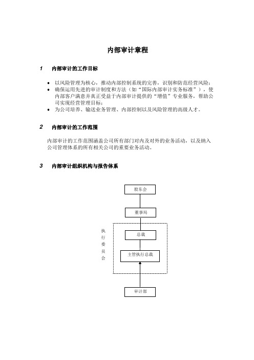 内部审计章程范本