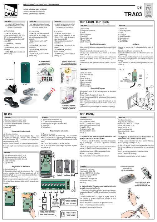 CAME 自动门电子控制器 RE432 说明书