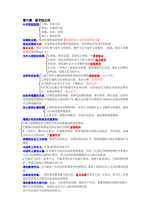 九年级政治第六课提纲