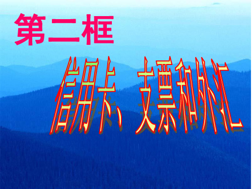 高一政治《信用卡、支票和外汇》(课件)