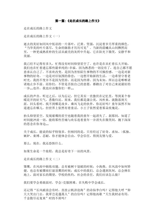 关于走在成长路上的作文500字