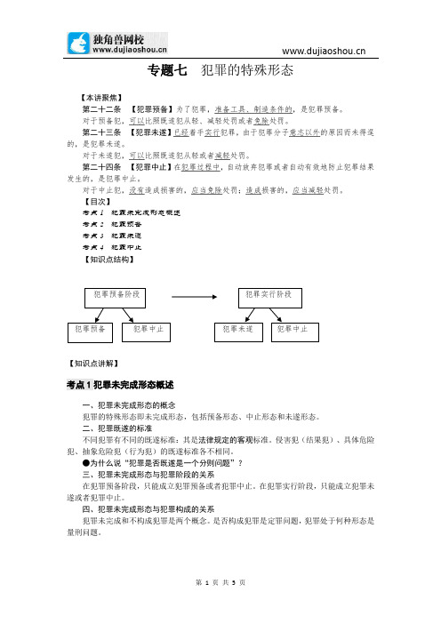 339独角兽法考(刑法)-犯罪的特殊形态