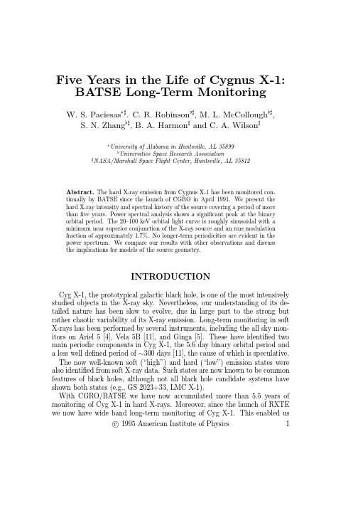 Five Years in the Life of Cygnus X-1 BATSE Long-Term Monitoring