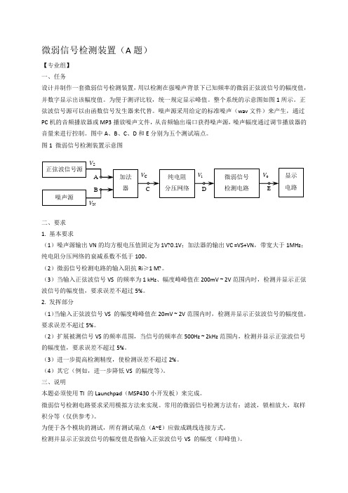 山东理工大学第七届电子设计竞赛题目