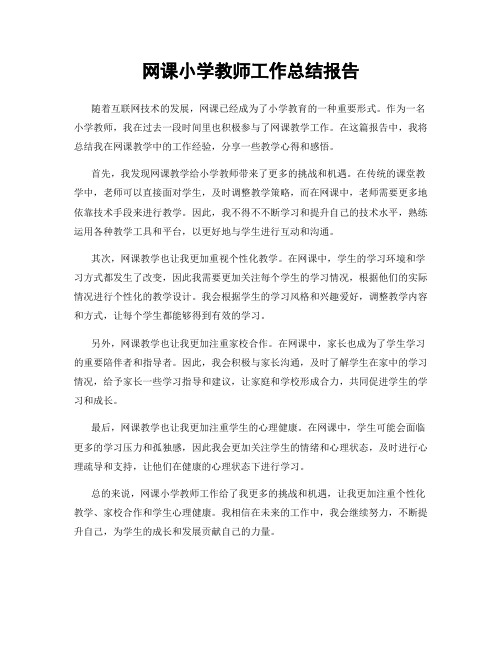 网课小学教师工作总结报告