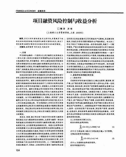 项目融资风险控制与收益分析
