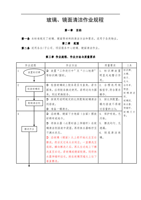 玻璃、镜面清洁作业规程