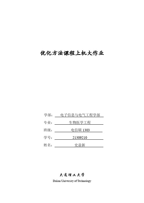 优化方法课程大作业