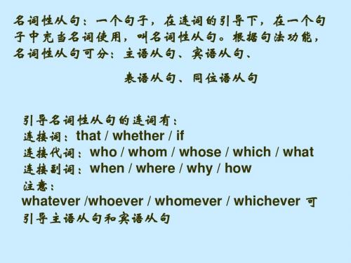 人教版高中英语高二语法 名词性从句