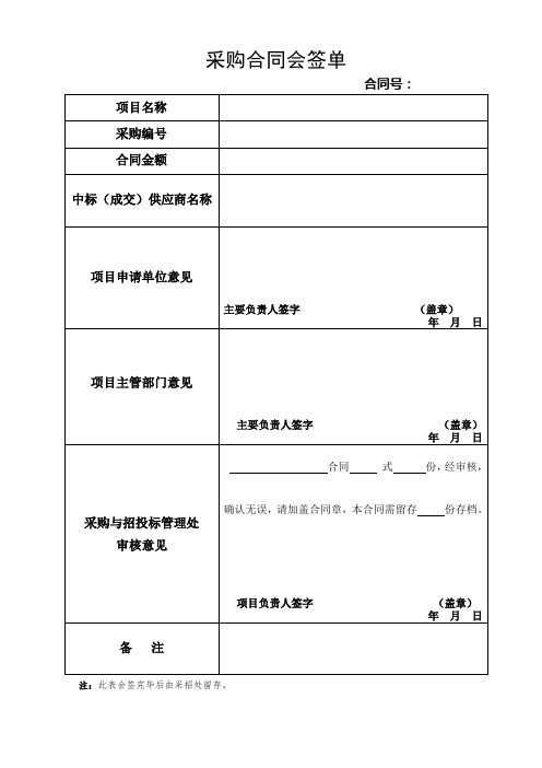 货物合同模版+合同会签单