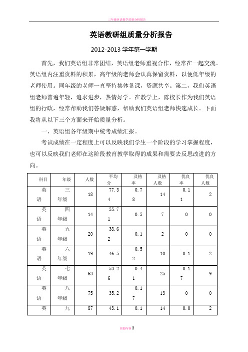 英语教研组质量分析报告-曹