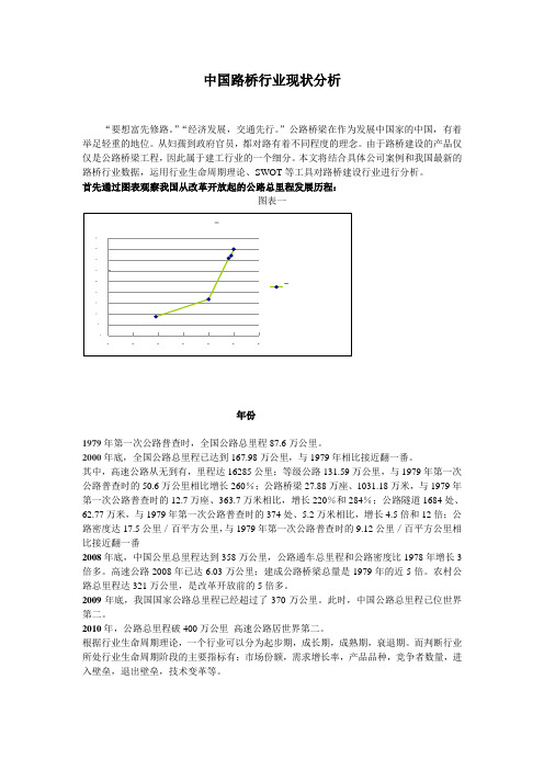 中国路桥行业现状分析