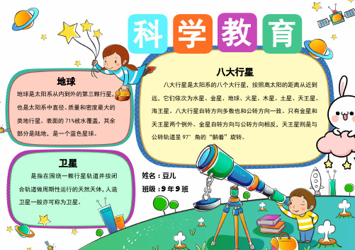 电子小报科学教育通用模板