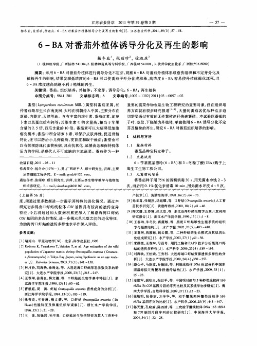 6-BA对番茄外植体诱导分化及再生的影响