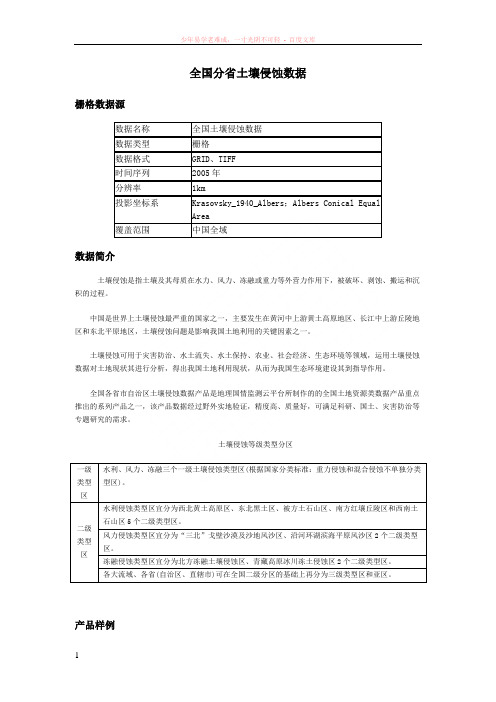 全国分省土壤侵蚀数据