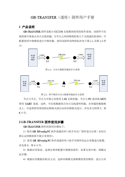 ZIGBEE CC2530(透传) 固件用户手册