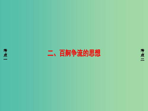 浙江学考2018高三政治一轮复习第1单元生活智慧与时代精神二百舸争流的思想课件新人教版必修