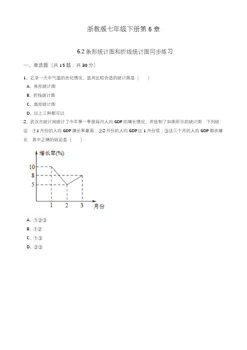 2020—2021年浙教版七年级数学下册《条形统计图与折线统计图》同步练习及答案解析精品试卷.docx