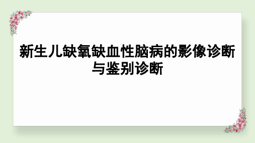 新生儿缺氧缺血性脑病的影像诊断与鉴别诊断