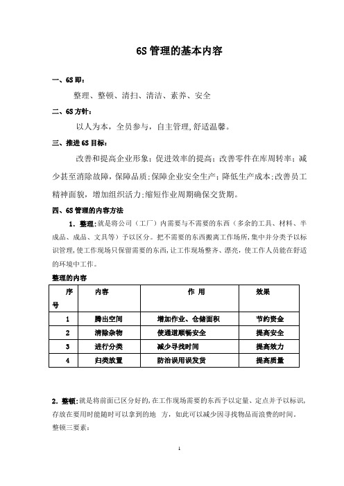 6S管理主要内容