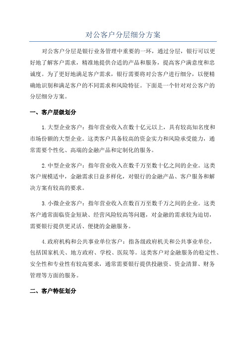 对公客户分层细分方案