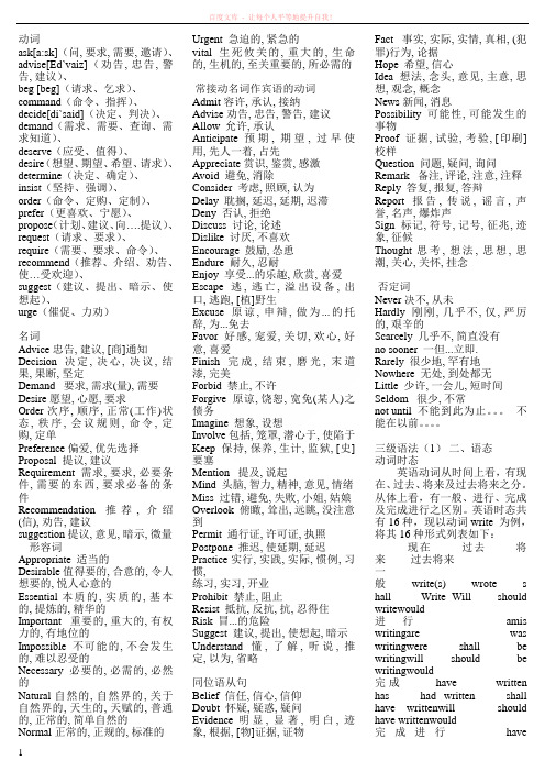 成人英语三级考试全资料(单词)