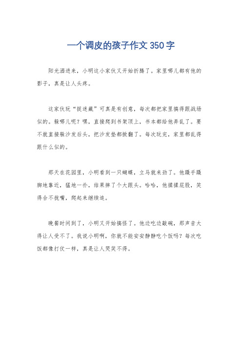 一个调皮的孩子作文350字