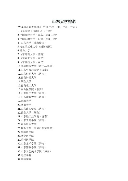 山东大学排名