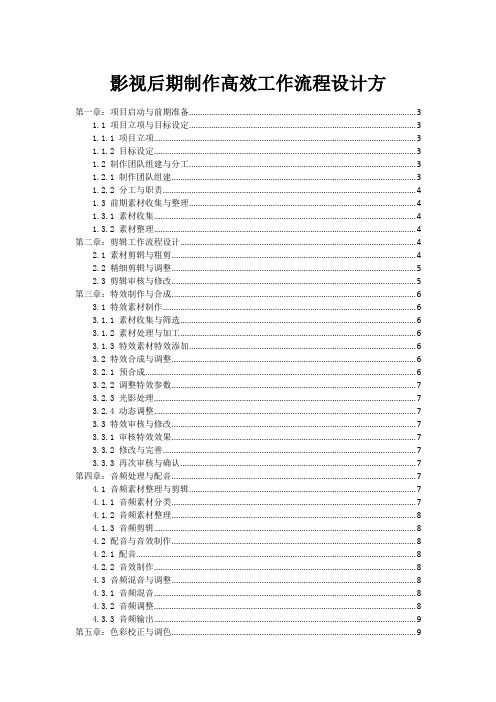 影视后期制作高效工作流程设计方