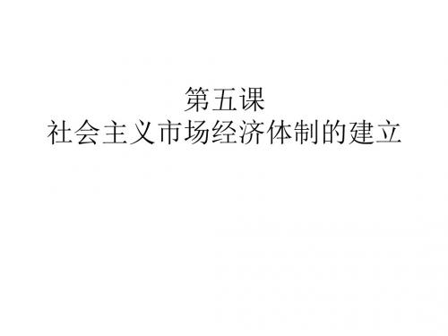 社会主义市场经济体制的建立(教学课件2019)