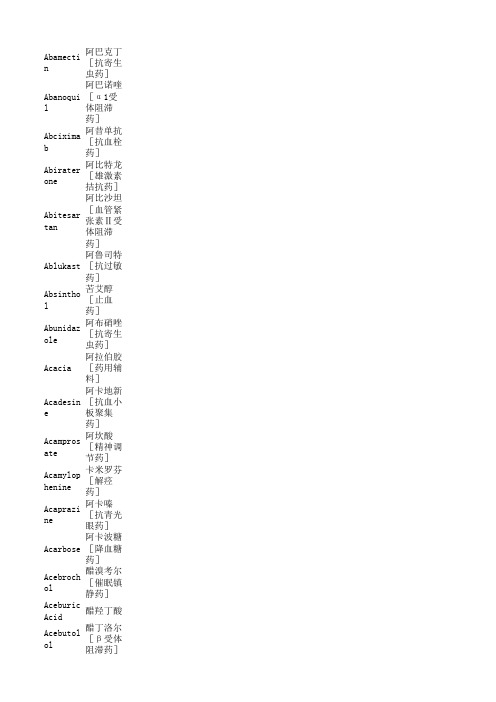 药名词(英汉)-