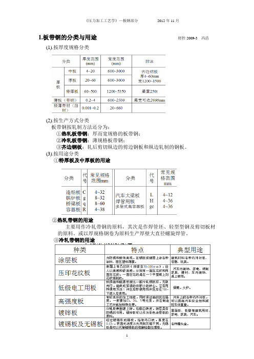 轧制工艺学 板钢思考题