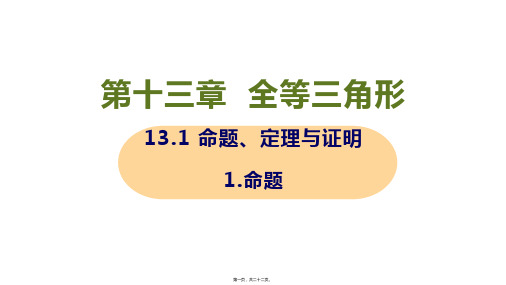 新华师大版八年级上册初中数学 1-命题 教学课件