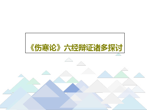 《伤寒论》六经辩证诸多探讨PPT共28页