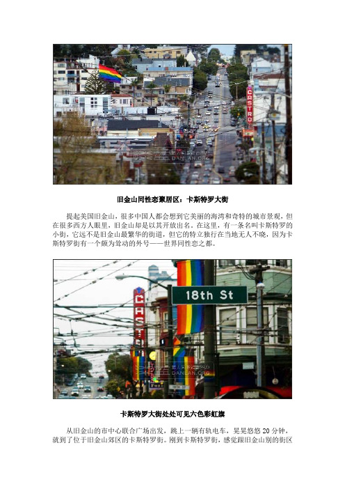 旧金山“同性恋一条街”：美国著名的Gay胜地(组图)