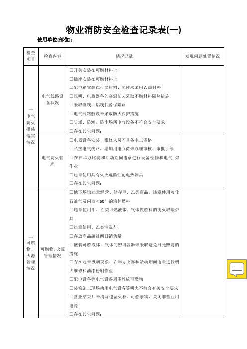 物业消防检查表