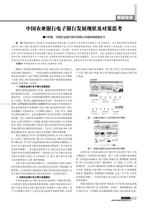 中国农业银行电子银行发展现状及对策思考