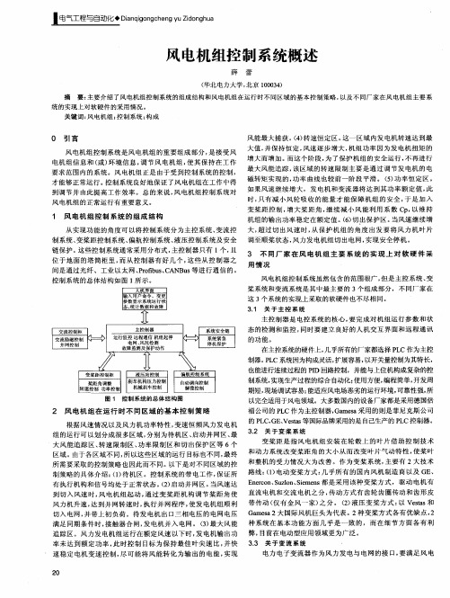 风电机组控制系统概述