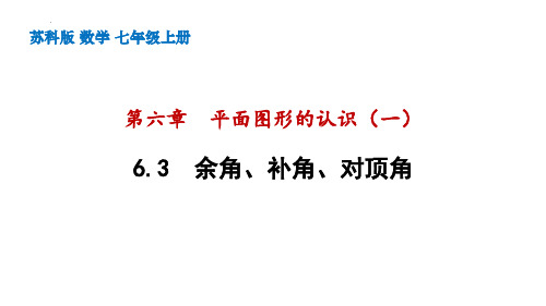 苏科版数学七年级上册6.3 余角、补角、对顶角课件