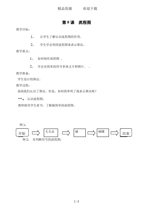 六年级上信息技术教案课流程图_交大版