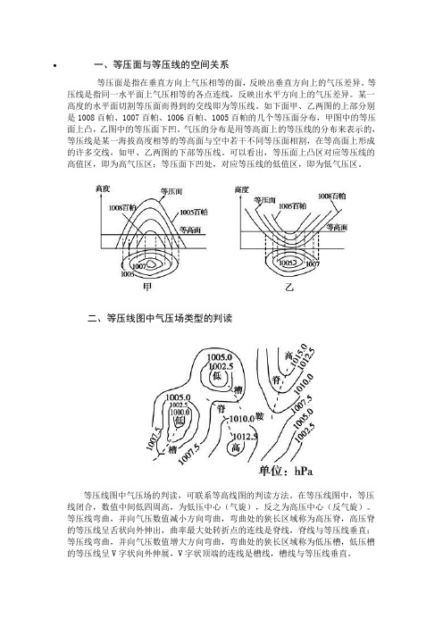 等压面与等压线的判别