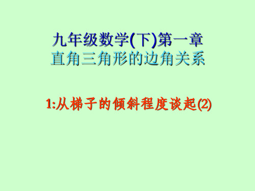 【数学课件】1.1从梯子的倾斜程度谈起(2)(北师)