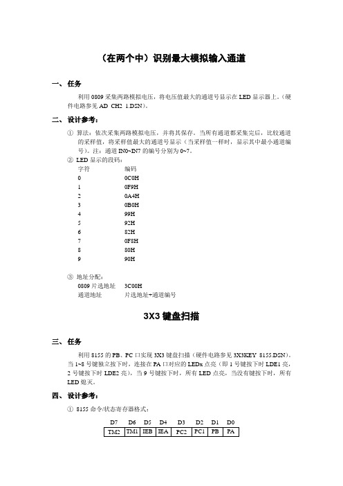 西南科技大学单片机实验考试程序题库