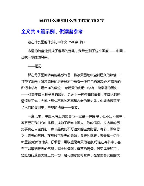 藏在什么里的什么初中作文750字