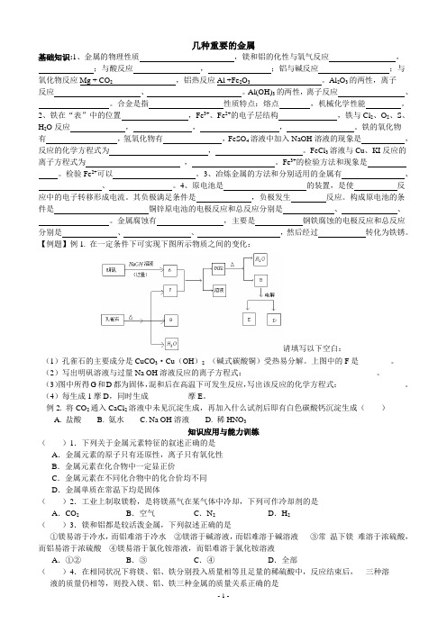 几种重要的金属专题辅导