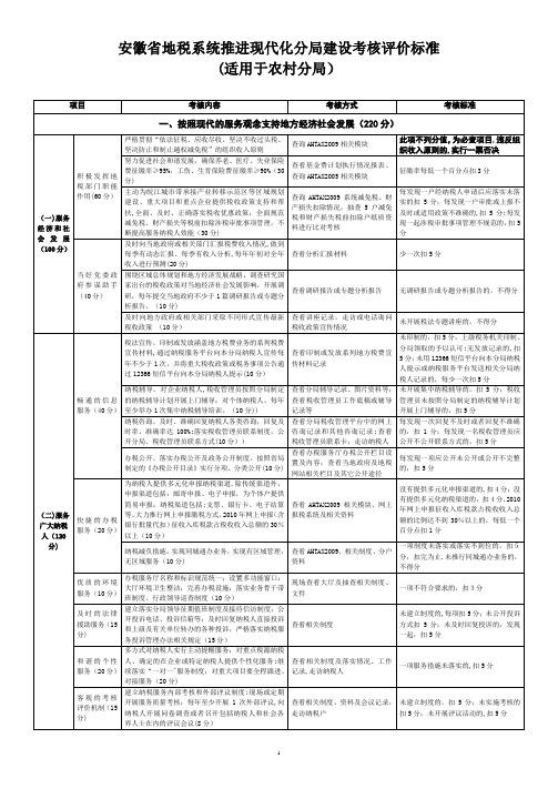 安徽省地税系统推进现代化分局建设考核评价标准