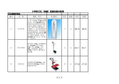 小学校卫生(保健)室建设基本设备配置标准